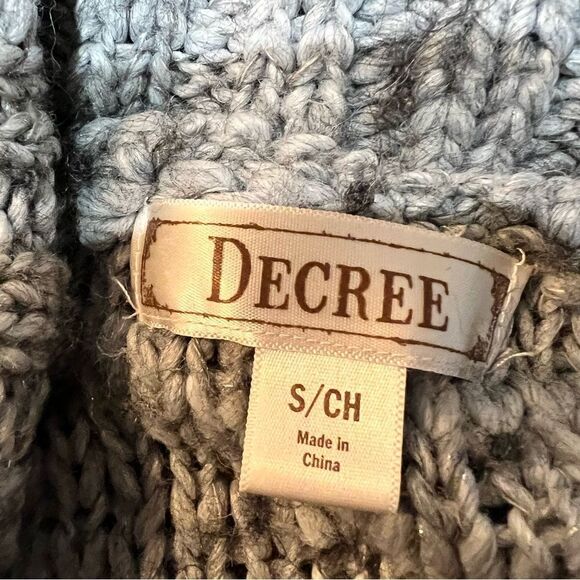 Decree Gray Loose knit Cardigan Sweater size S/Ch - Picture 5 of 6
